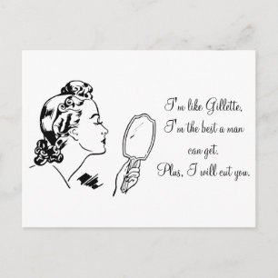 Grappig Quote Retro Cartoon Vrouw Anti Man Briefkaart