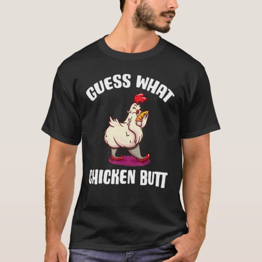 Grappig raad eens, kippenkont! Wit ontwerp_5 T-shirt (Voorkant)