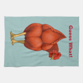Grappig, raad eens wat Chicken Butt Red Hen Theedoek (Horizontaal)