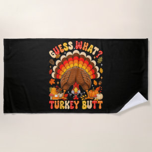 Grappig Raad eens wat kalkoen kont Thanksgiving Strandlaken