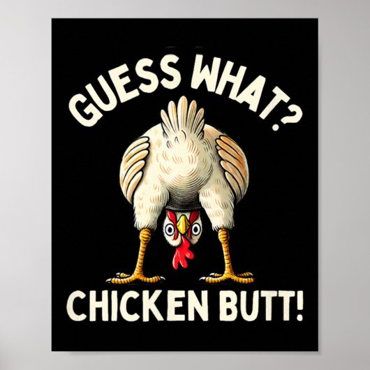 Grappig Raad eens wat Kippengaatje Schattige Kippe Poster (Voorkant)