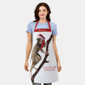 Grappig Raar Kerst Taxidermie Primaat Wezen Schort (Gedragen)