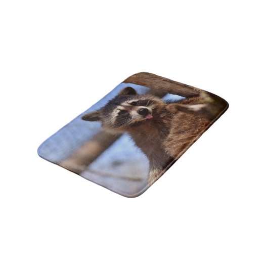 Grappig Raccoon die het uittikt is Tongue Badmat (Gekanteld)