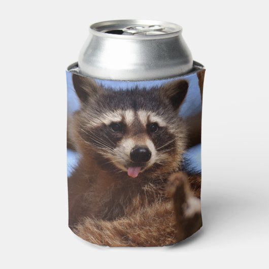 Grappig Raccoon die het uittikt is Tongue Blikjeskoeler (Blikje Voorkant)