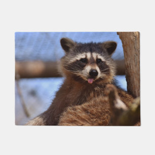 Grappig Raccoon die het uittikt is Tongue Deurmat