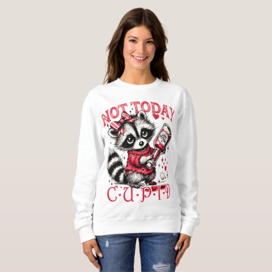 Grappig Raccoon Valentijnsdag Sweatshirt (Voorkant volledig)