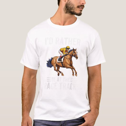 Grappig Race Track Paardenrennen voor Mannen Vrouw T-shirt (Voorkant)