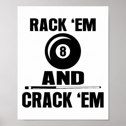 Grappig Rack EM en Crack EM Biljart Pool Biljart Poster (Voorkant)