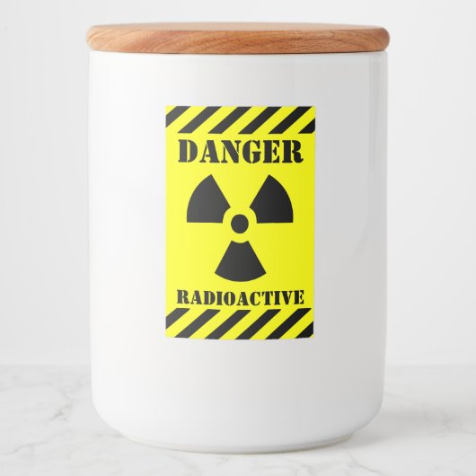 Grappig RADIOACTIEF symbool Halloween Voedselcontainer Etiket (Voorkant)