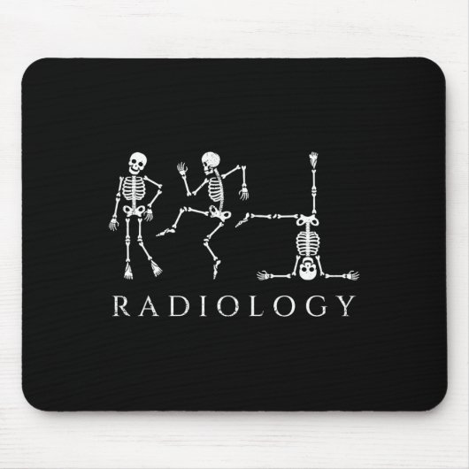 Grappig radiologie skelet dansend xray technicus muismat (Voorkant)