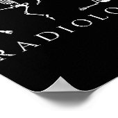 Grappig radiologie skelet dansend xray technicus poster (Hoek)