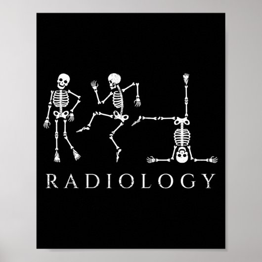 Grappig radiologie skelet dansend xray technicus poster (Voorkant)