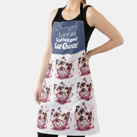 Grappig Ragdoll Cat Coffee All-Over Print Schort (Insitu)