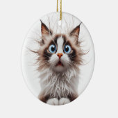 GRAPPIG RAGDOLL CAT VERRAST KATTENGEZICHT KERAMISCH ORNAMENT (Rechts)