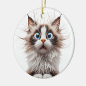 GRAPPIG RAGDOLL CAT VERRAST KATTENGEZICHT KERAMISCH ORNAMENT (Links)