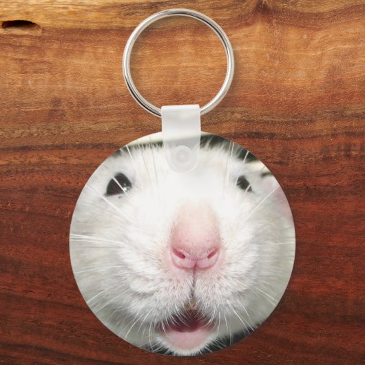 Grappig rattengezicht Button Sleutelhanger (Voorkant)