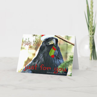 Grappig Raven Christmas Wenskaart Feestdagen Kaart