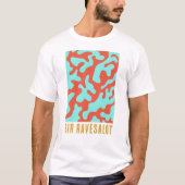 Grappig Raver Kleurrijke Koraal Graphic T-shirt (Voorkant)