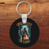 Grappig Rbecue Griller Shirt - Bigfoot Grillen Sas Sleutelhanger (Voorkant)