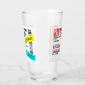 Grappig Recept Bier Waarschuwingslabel Gepersonali Glas (Links)