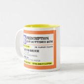 Grappig recept Hot Buttered Rum Tweekleurige Koffiemok (Voorkant links)