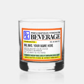 Grappig recept sterkte label rotsen glas (Voorkant)