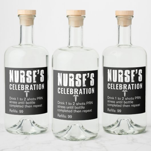 Grappig recept verpleegkundige viering likeurfles etiket (Flessen)