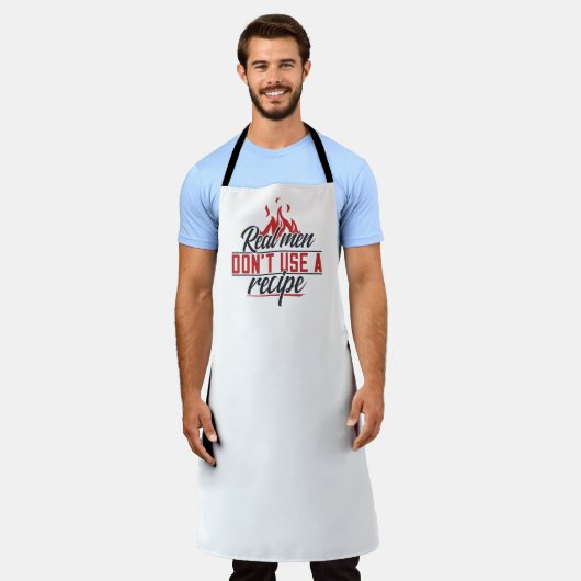 Grappig Recept Voor Echte Mannen BBQ Schort (Gedragen)
