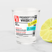 Grappig recept whiskey aangepaste waarschuwing  shot glas (Voorkant)