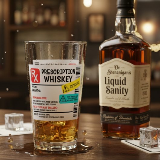 Grappig recept whiskey aangepaste waarschuwingslab glas