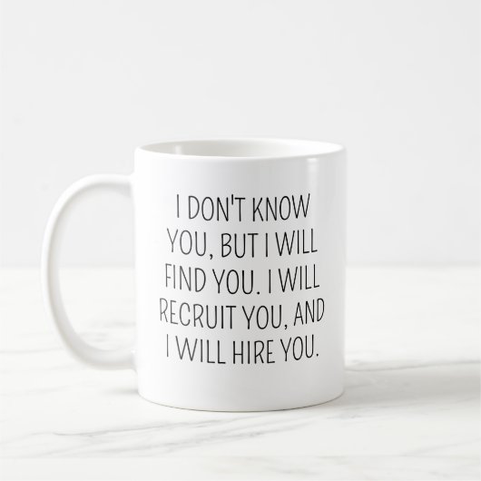 Grappig Recruiter cadeau, Recruiter Coffee Mok, Re Koffiemok (Links)