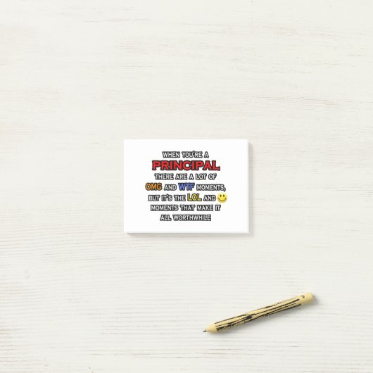 Grappig rector... OMG WTF LOL Post-it® Notes (Op bureau)