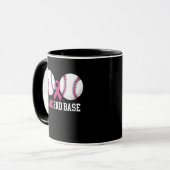Grappig Red 2e Honk Baseball Borstkanker Mok (Voorkant links)