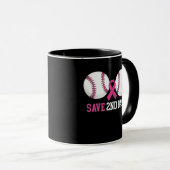 Grappig Red 2e Honk Baseball Borstkanker Mok (Voorkant rechts)