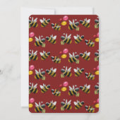 Grappig Red Bee Theme Ballon Kerstfeest Kaart (Achterkant)