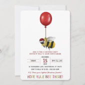 Grappig Red Bee Theme Ballon Kerstfeest Kaart (Voorkant)