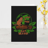 Grappig Red De Boom Eet De Bever Voor Aarde Vliegt Kaart (Gele Bloem)