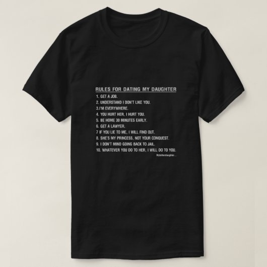 Grappig regels voor mijn dochter voor mannen vader t-shirt (Design voorkant)