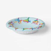 Grappig regenboog haai verjaardagsfeestje Patroon  Papieren Kommen (Gebogen)