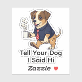 Grappig Reigerhond Zakelijke Kleding Koffie Sticker