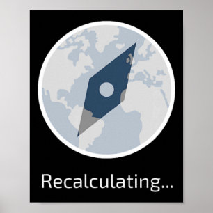 Grappig reisicoon voor wandelen of kamperen poster