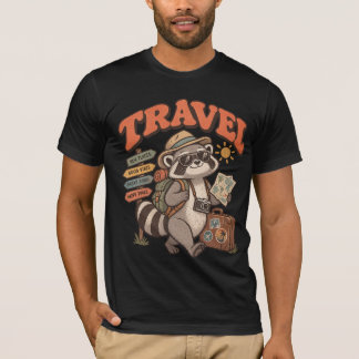 Grappig Reiswasbeer T-Shirt – Vintage Avontuur F