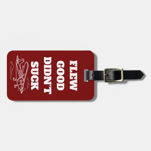 Grappig reizen "Flew Good Did not Suck" en Vliegtu Bagagelabel (Voorkant horizontaal)