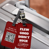 Grappig reizen "Flew Good Did not Suck" en Vliegtu Bagagelabel