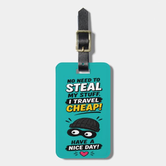 Grappig Reizen Goedkoop Bagagelabel (Voorkant verticaal)