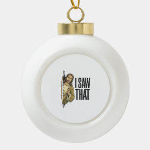 Grappig Religieus Ik Zag Dat Vintage Keramische Bal Ornament