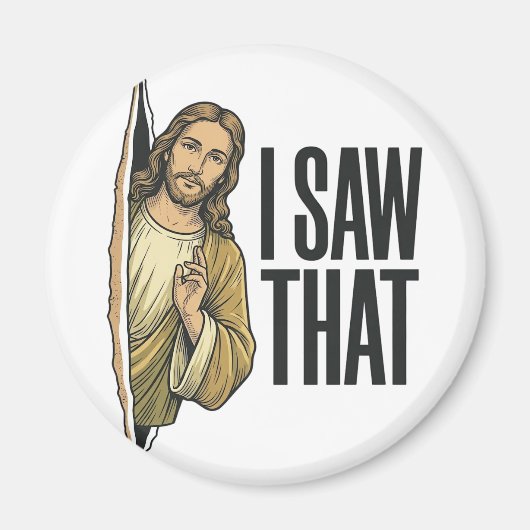 Grappig Religieus Ik Zag Dat Vintage Magneet (Voorkant)