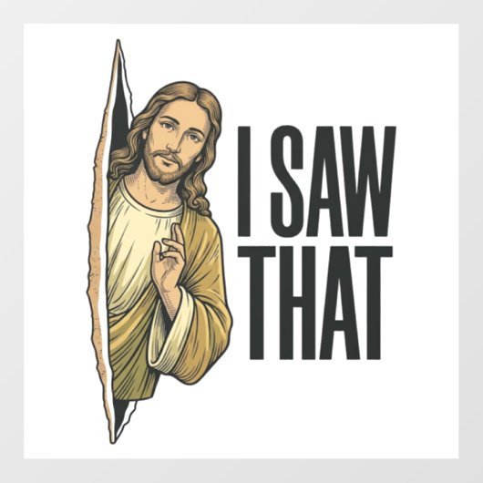 Grappig Religieus Ik Zag Dat Vintage Raamsticker (Vel)