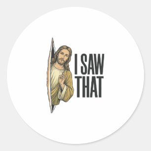 Grappig Religieus Ik Zag Dat Vintage Ronde Sticker