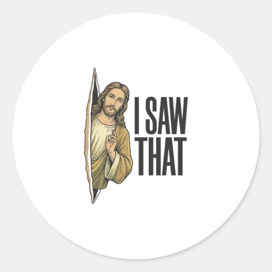 Grappig Religieus Ik Zag Dat Vintage Ronde Sticker (Voorkant)